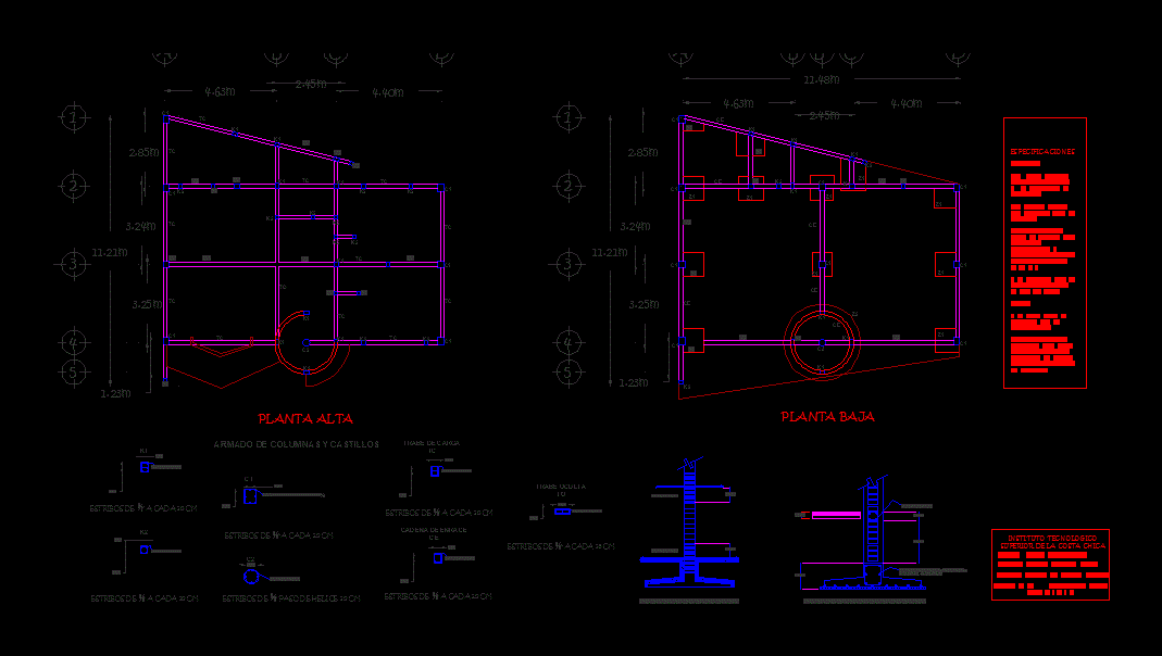 Planta estructural departamentos