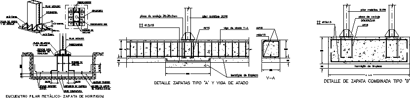 Anclaje de pilares de acero a zapatas de hormigon