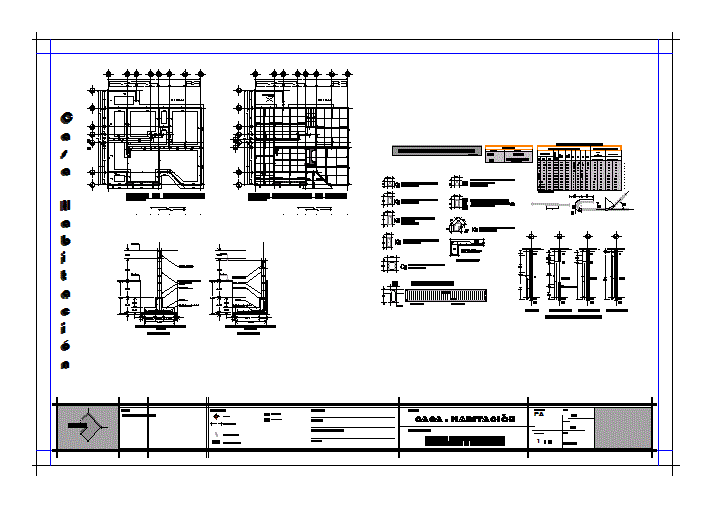 Plano de cimentacion de casa unifamiliar