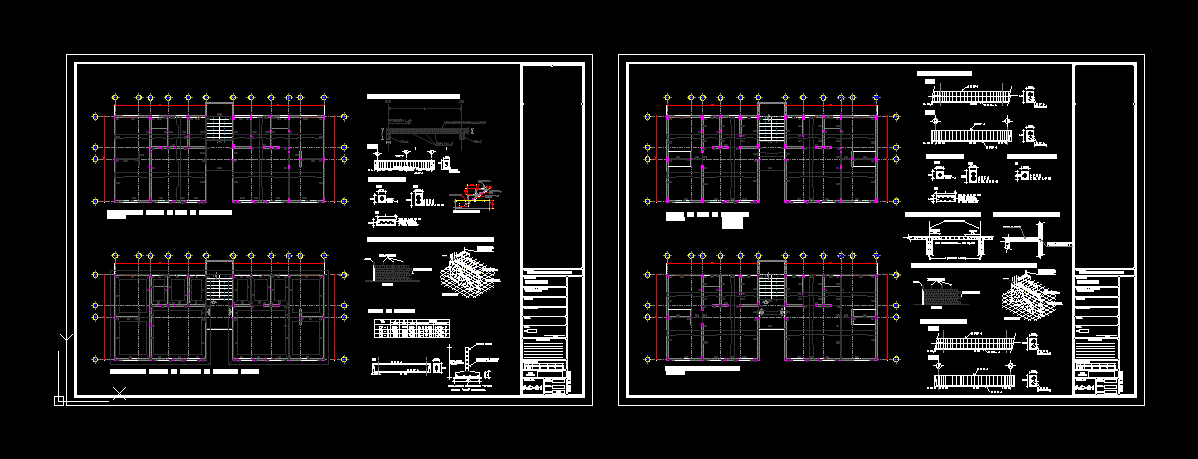 Plano de cimentacion de un edificio de tipo interes social.