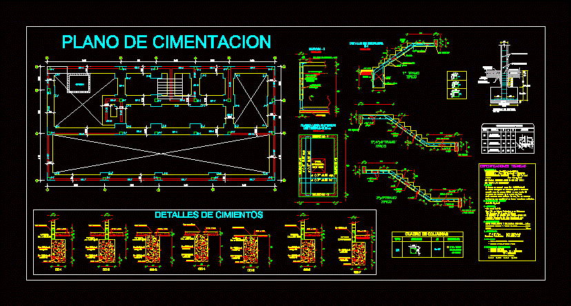 Cimentacion de una vivienda unifamiliar de 3 pisos