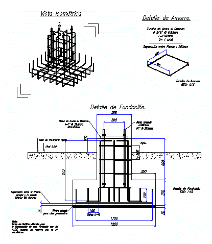 Detalle de fundacion 2d 3d
