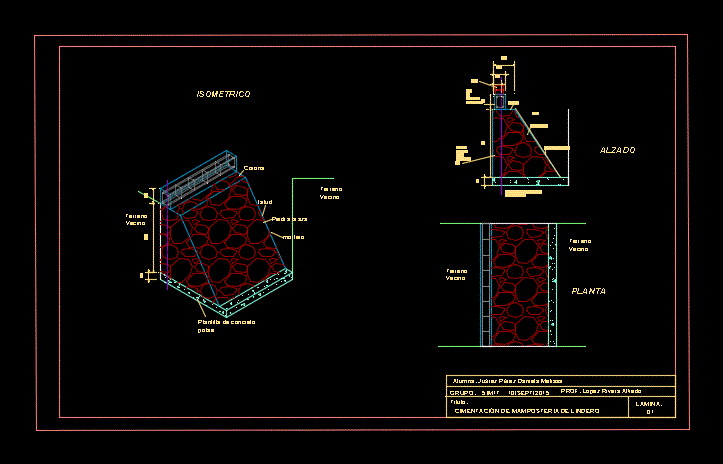 Isometrico cimentacion de lindero.