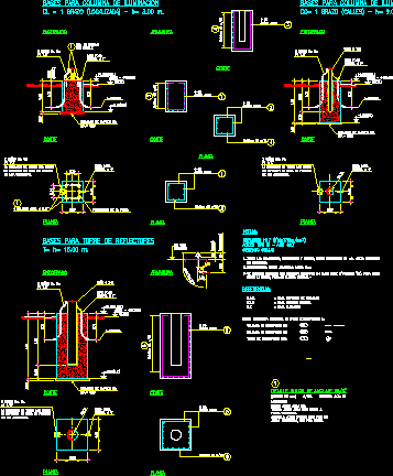 Bases para columnas de alumbrado