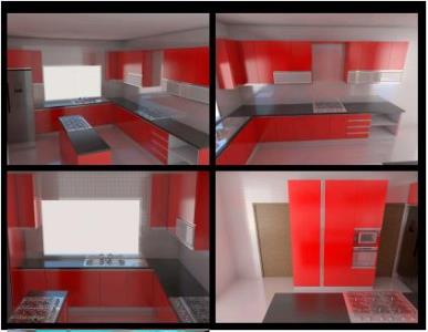 lacquer red kitchen