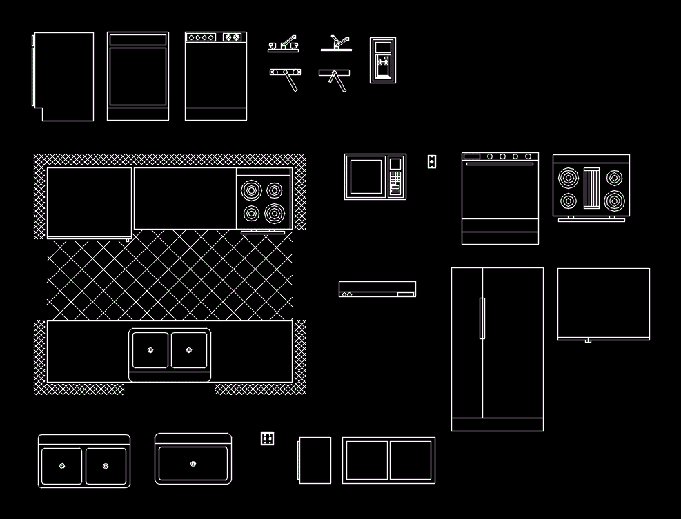 Cocina equipamiento 2d