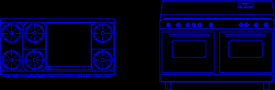 Estufa viking de 60(planta y elevacion