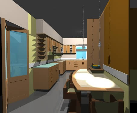 3d equipped kitchen