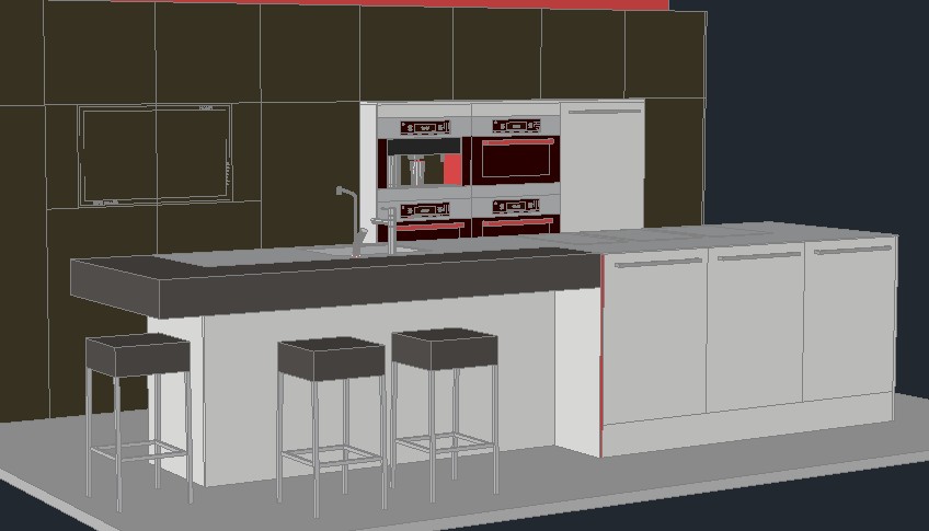 3d modern kitchen