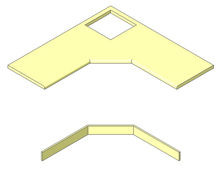 L-shaped corner counter