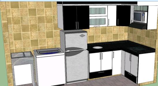 3D voll ausgestattete Küche
