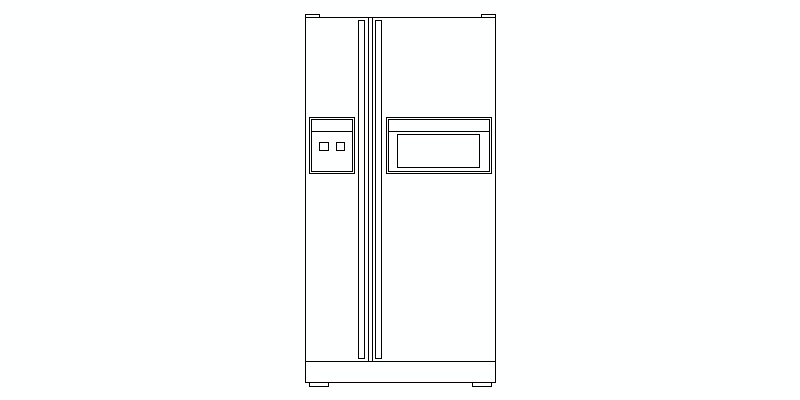Vorderansicht des Doppeltür-Kühlschranks
