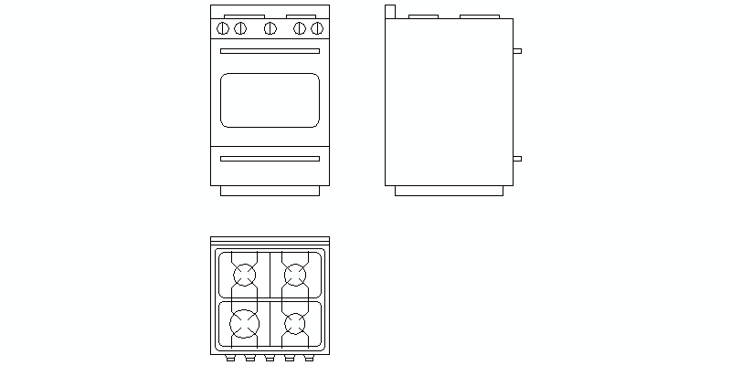 Gas Cooker With Four Burners