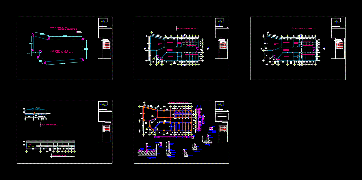Plan architectural de la porcherie