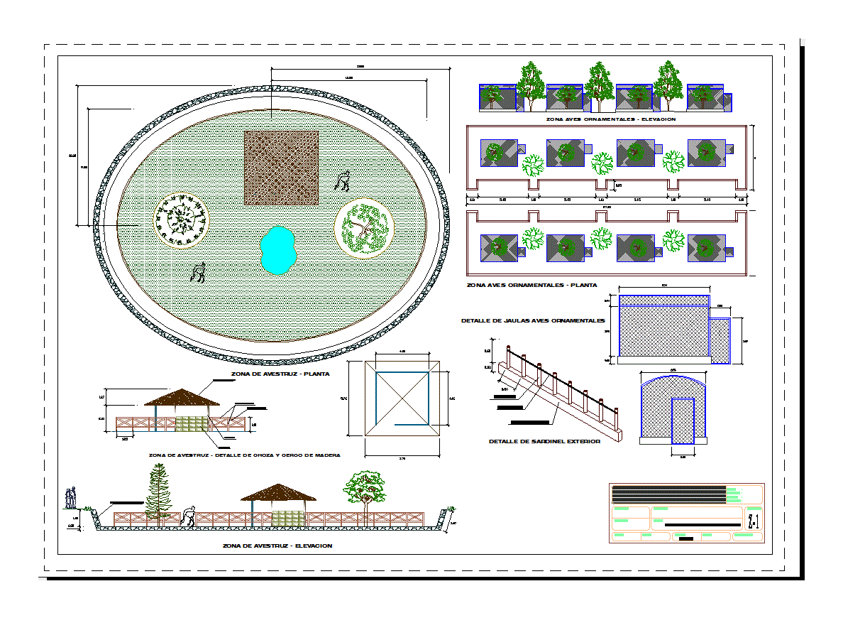 Plano de arquitectura de vivienda de avestruz