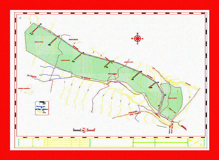 Huano irrigation system planimetry