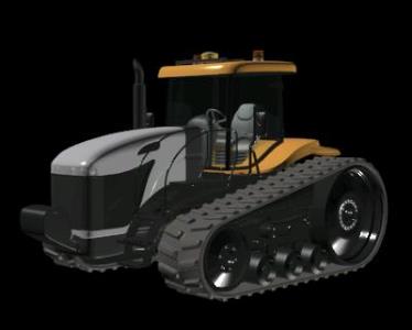 3d yellow tractor