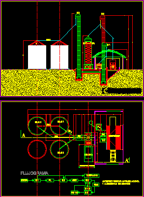 Draft of a grain conditioning plant