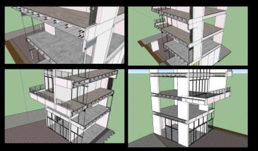 Wohngebäude mit 3D-Abschnitt