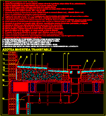 Detalle: cubierta plana invertida transitable