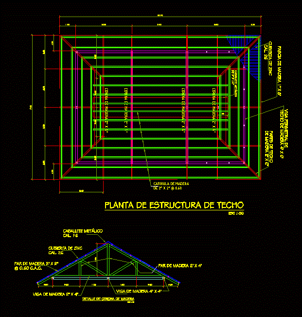 Techo madera