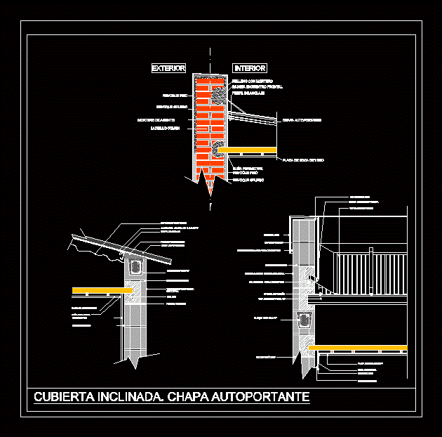 Cubierta inclinada. chapa autoportante