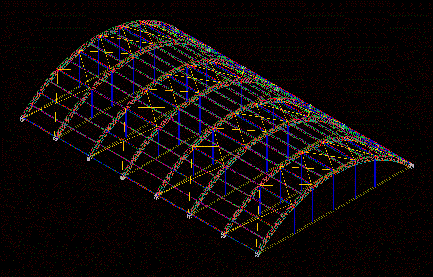 Plano 3d techo metalico