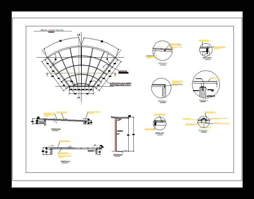 Detalles de techo liviano