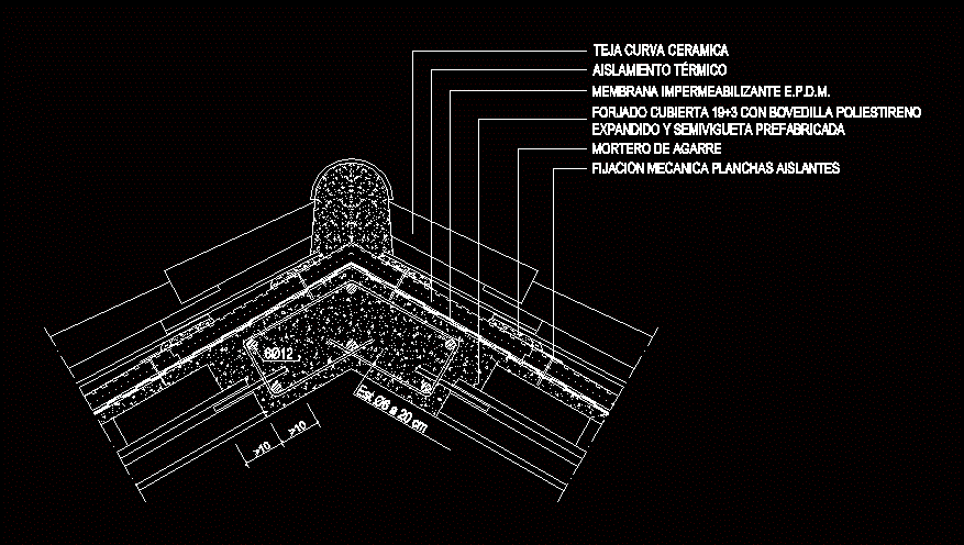 Cumbrera techo colonial