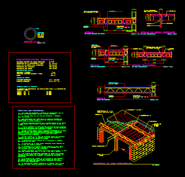 Detalles losa prefabricada