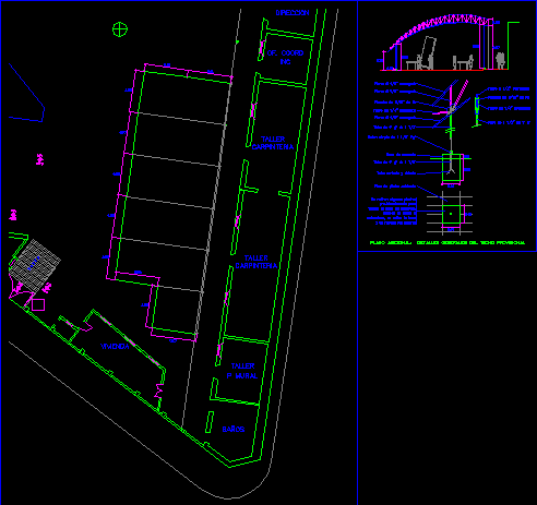 Estructura techo metalico provisional