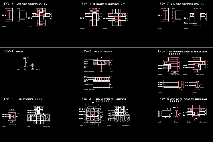 Planos de soportes mixtos