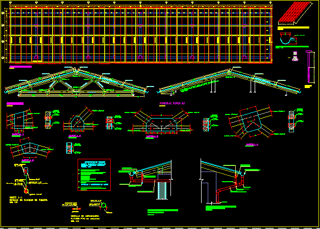 Detalle constructivo cubierta aulas secundaria