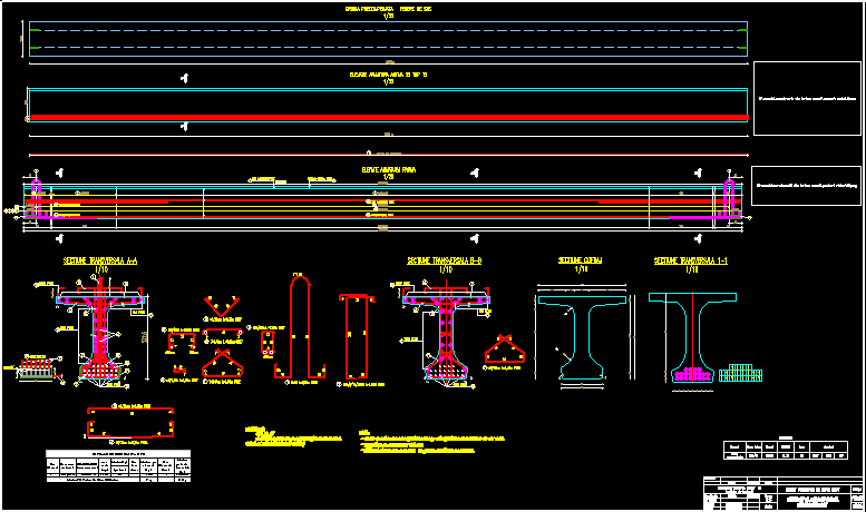 Plano de viga pretensada