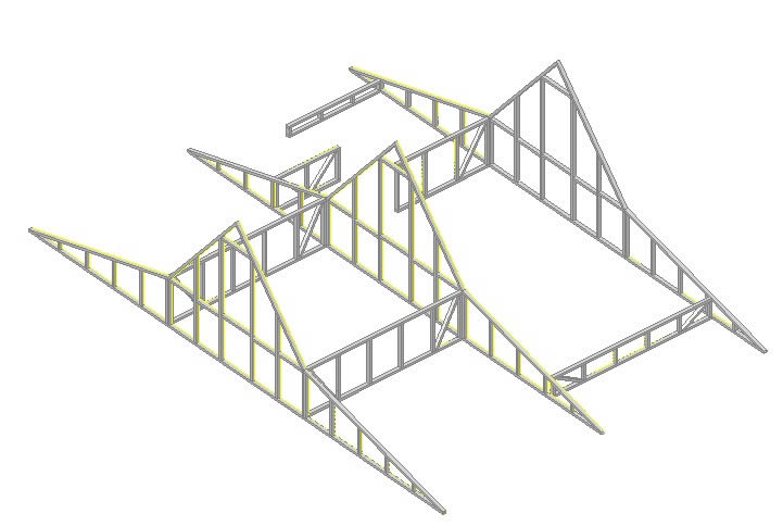 estrutura de madeira do telhado