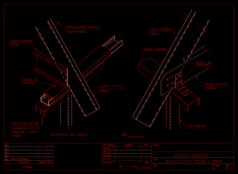 Detalle estructural de cercha