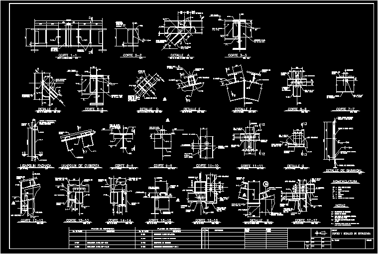 Cortes y detalles de estructura