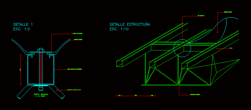 Detalle estructura tubular