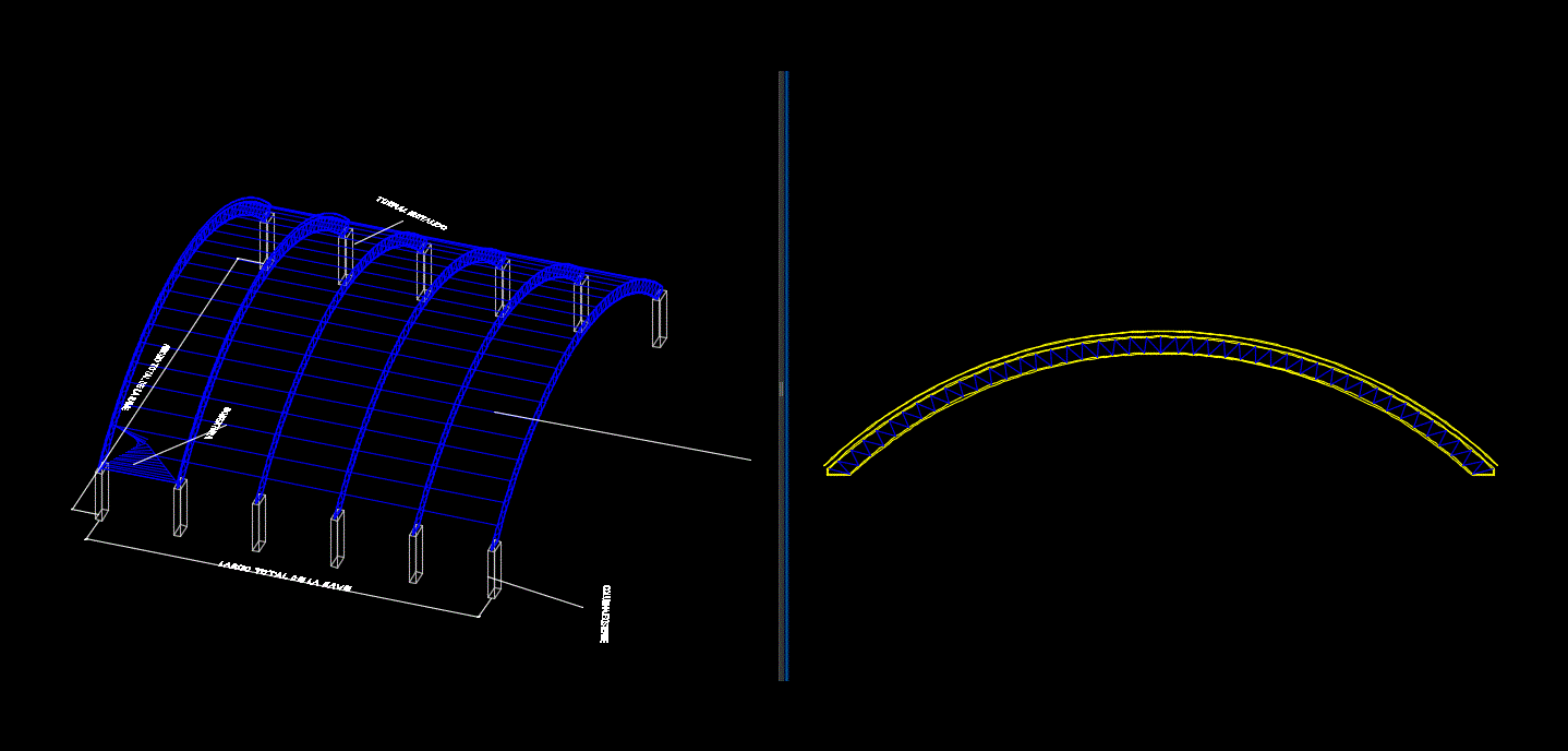 Estructura de techo 2d 3d