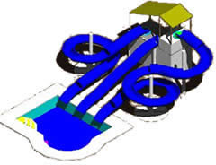 Design of slides and pool for a water park