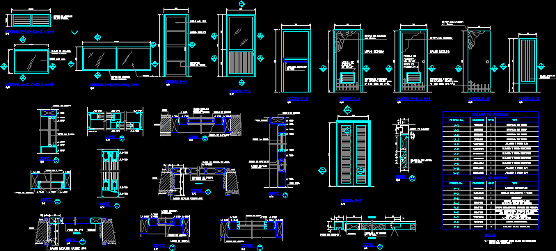 Construction details of doors and windows