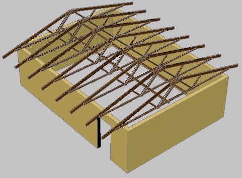 estrutura de madeira 3d