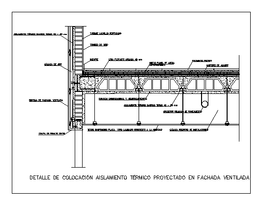 Particolare di isolamento termico progettato in AutoCAD