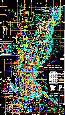 Vektorkarte der Routen in der Provinz Santa Fe