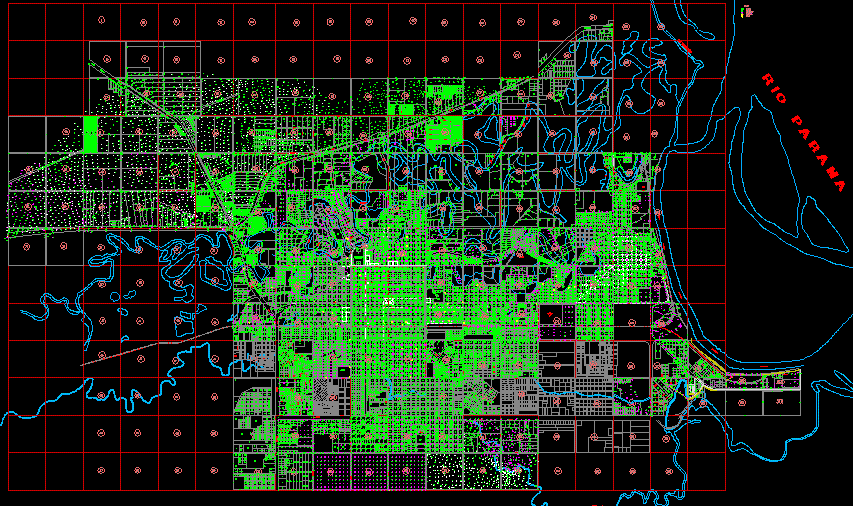 Plano da cidade de Resistencia e área metropolitana