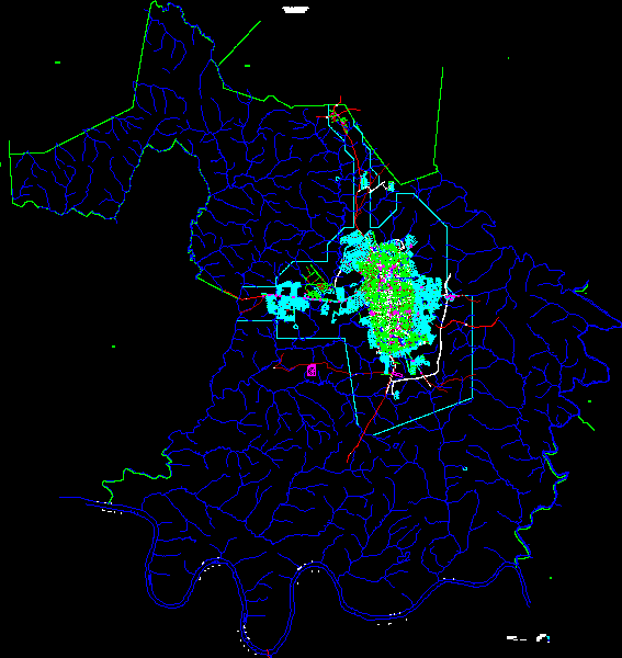 Carte hydrographique de la ville de Chapeco Brésil