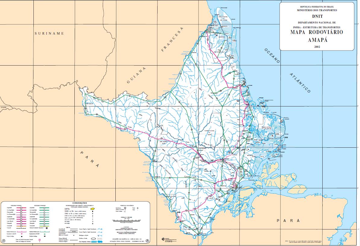 La carte routière d'Amapá