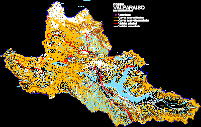 Mapa da comuna de Valparaíso