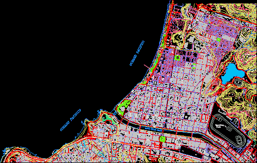 Mapa de Vina del Mar (população Vergara)