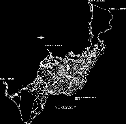 Mapa base de Norcasia para o plano de uso da terra.